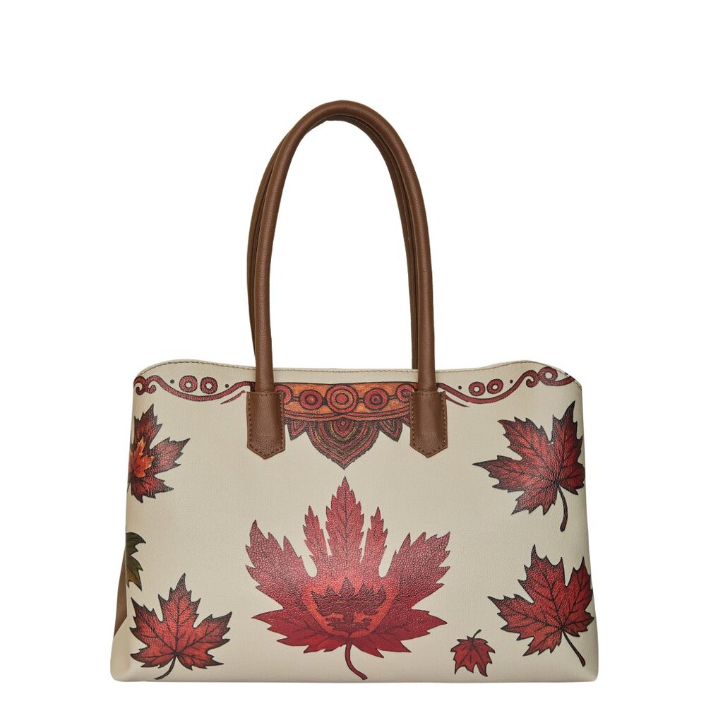 Printed Vegan Leather Top Handle Carryall Tote Bag for Women- Work, Daily Use